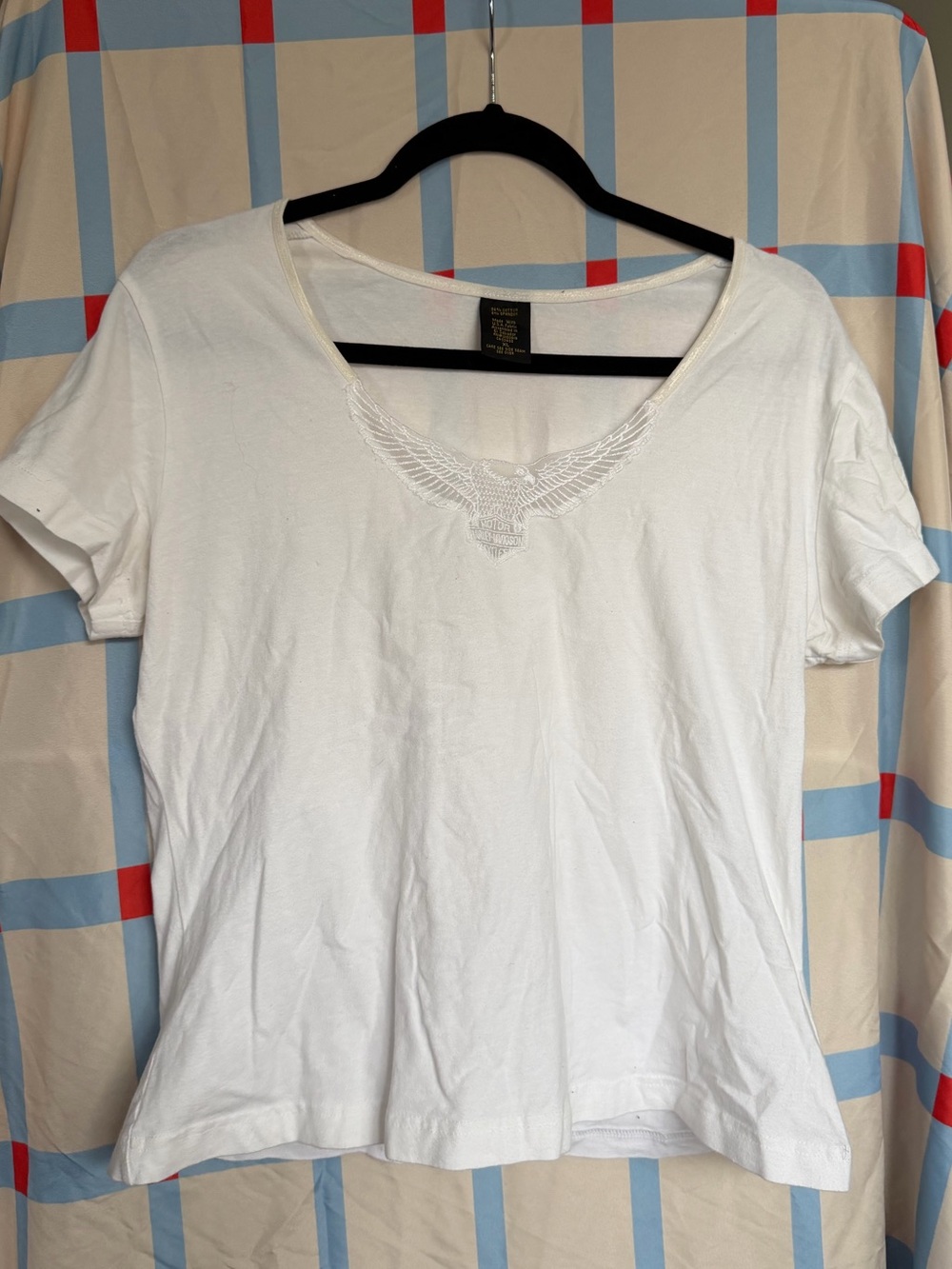Harley Davidson Women's Scoop Neck Tee with Lace Trim